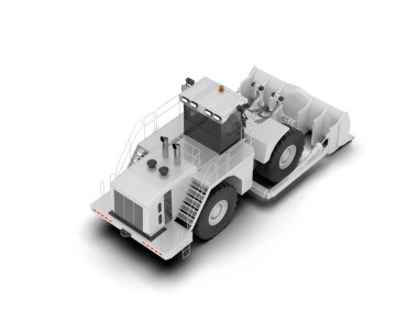 Buldozer arka planda izole edildi. 3d görüntüleme - illüstrasyon