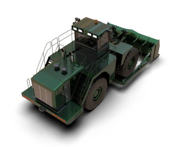 Buldozer arka planda izole edildi. 3d görüntüleme - illüstrasyon