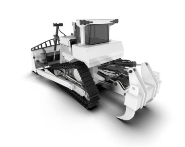Buldozer arka planda izole edildi. 3d görüntüleme - illüstrasyon