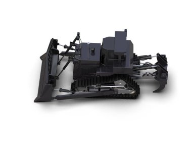 Buldozer arka planda izole edildi. 3d görüntüleme - illüstrasyon