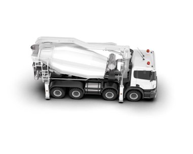Beton karıştırıcı kamyonu izole edildi. 3B görüntüleme