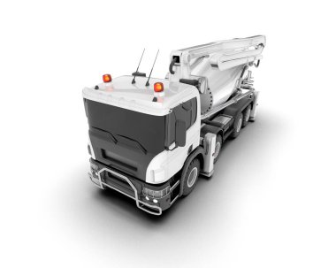 Beton karıştırıcı kamyonu izole edildi. 3B görüntüleme