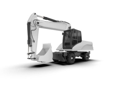 Kazıcı arka planda izole edildi. 3d görüntüleme - illüstrasyon