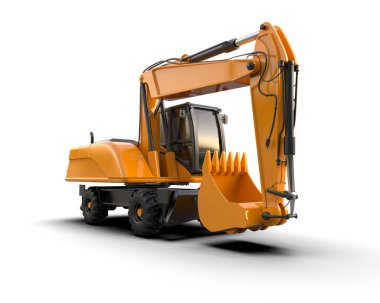 Kazıcı arka planda izole edildi. 3d görüntüleme - illüstrasyon