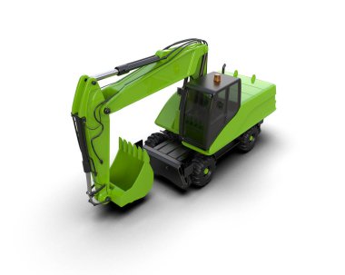 Kazıcı arka planda izole edildi. 3d görüntüleme - illüstrasyon