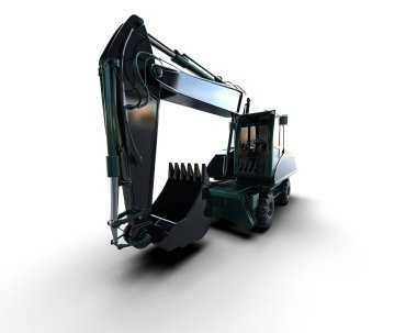 Kazıcı arka planda izole edildi. 3d görüntüleme - illüstrasyon