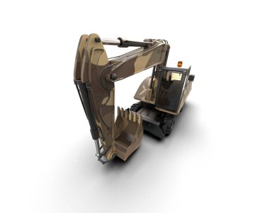 Kazıcı arka planda izole edildi. 3d görüntüleme - illüstrasyon
