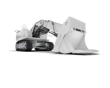 Kazıcı beyaz arka planda izole edilmiş. 3d görüntüleme - illüstrasyon