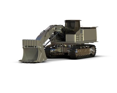 Kazıcı beyaz arka planda izole edilmiş. 3d görüntüleme - illüstrasyon