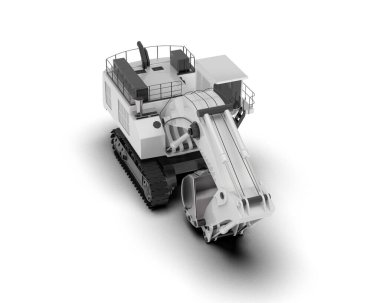 Kazıcı arka planda izole edildi. 3d görüntüleme - illüstrasyon