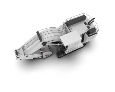 Kazıcı arka planda izole edildi. 3d görüntüleme - illüstrasyon