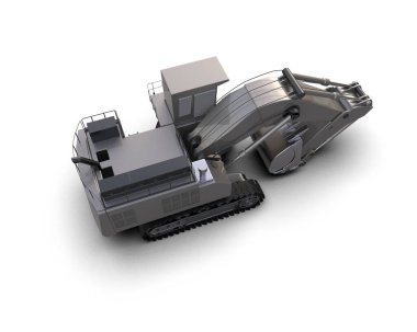 Kazıcı arka planda izole edildi. 3d görüntüleme - illüstrasyon