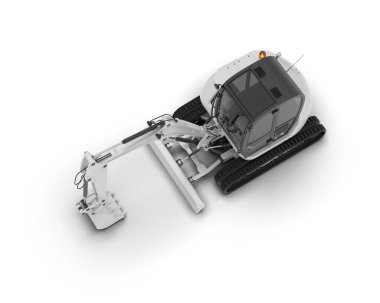 Küçük kazıcı beyaz arkaplanda izole edildi. 3d görüntüleme - illüstrasyon