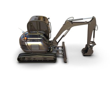 Kazıcı arka planda izole edildi. 3d görüntüleme - illüstrasyon