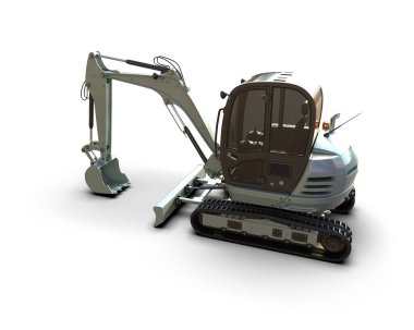 Kazıcı arka planda izole edildi. 3d görüntüleme - illüstrasyon