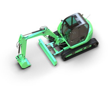 Kazıcı arka planda izole edildi. 3d görüntüleme - illüstrasyon