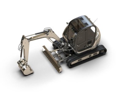 Kazıcı arka planda izole edildi. 3d görüntüleme - illüstrasyon