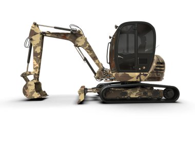 Kazıcı arka planda izole edildi. 3d görüntüleme - illüstrasyon