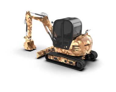 Kazıcı arka planda izole edildi. 3d görüntüleme - illüstrasyon