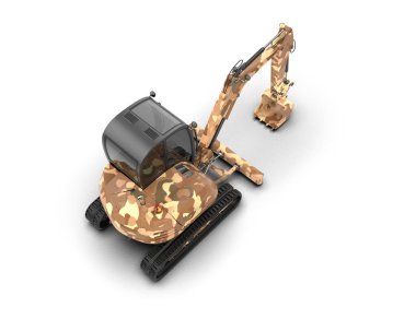 Kazıcı arka planda izole edildi. 3d görüntüleme - illüstrasyon