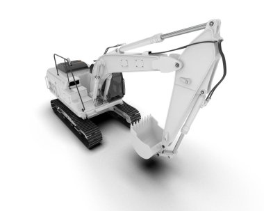 Kazıcı arka planda izole edildi. 3d görüntüleme - illüstrasyon