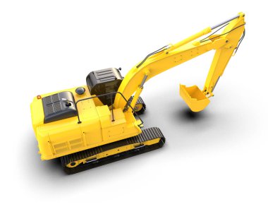 Kazıcı arka planda izole edildi. 3d görüntüleme - illüstrasyon