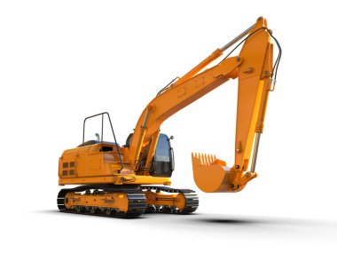 Kazıcı arka planda izole edildi. 3d görüntüleme - illüstrasyon