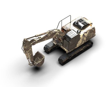 Kazıcı beyaz arka planda izole edilmiş. 3d görüntüleme - illüstrasyon