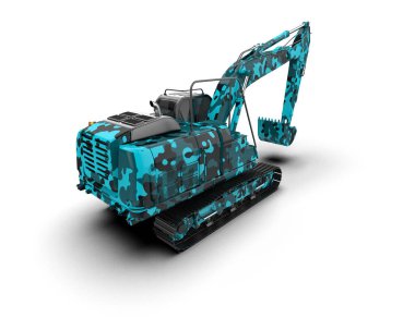 Kazıcı beyaz arka planda izole edilmiş. 3d görüntüleme - illüstrasyon