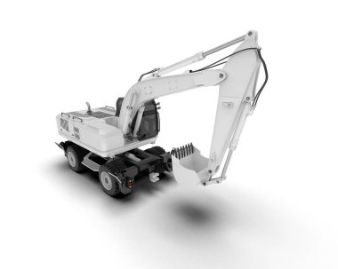 Kazıcı arka planda izole edildi. 3d görüntüleme - illüstrasyon