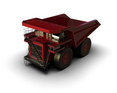 Mining truck isolated on background. 3d rendering - illustration