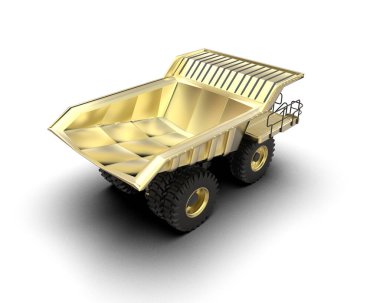 Madenci kamyonu beyaz arka planda izole edilmiş. 3d görüntüleme - illüstrasyon                  