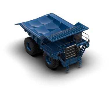 Madenci kamyonu beyaz arka planda izole edilmiş. 3d görüntüleme - illüstrasyon                  