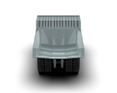 Madenci kamyonu beyaz arka planda izole edilmiş. 3d görüntüleme - illüstrasyon                  