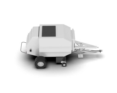 Tarım karavanı beyaz arka planda izole edilmiş. 3d görüntüleme - illüstrasyon