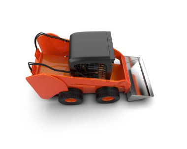 Dümen yükleyicisi beyaz arka planda izole edildi. 3d görüntüleme - illüstrasyon