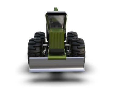 Skidder beyaz arka planda izole edilmiş. 3d görüntüleme - illüstrasyon