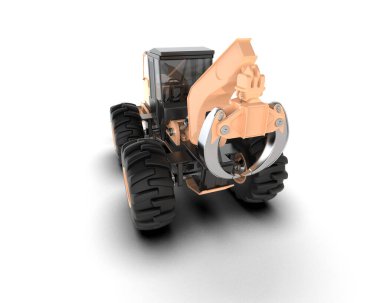 Skidder beyaz arka planda izole edilmiş. 3d görüntüleme - illüstrasyon