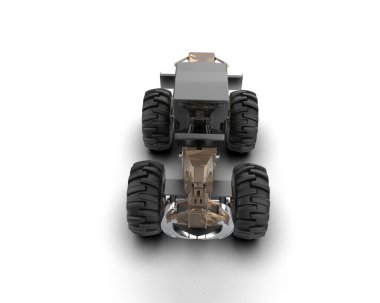 Skidder beyaz arka planda izole edilmiş. 3d görüntüleme - illüstrasyon
