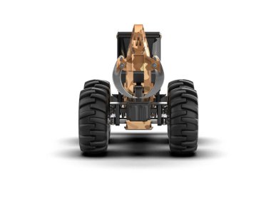 Skidder beyaz arka planda izole edilmiş. 3d görüntüleme - illüstrasyon