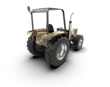 Tractor isolated on background. 3d rendering - illustration