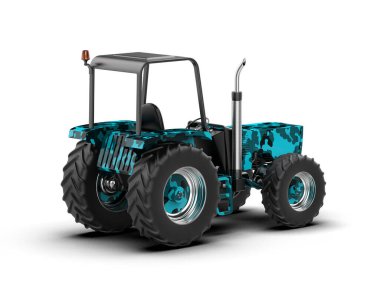 Tractor isolated on background. 3d rendering - illustration