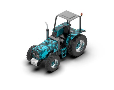 Tractor isolated on background. 3d rendering - illustration