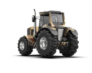 Tractor isolated on background. 3d rendering - illustration