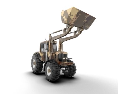 Kazıcı arka planda izole edildi. 3d görüntüleme - illüstrasyon