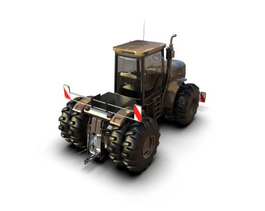 Hasatçı arka planda izole edilmiş. 3d oluşturma