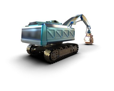 Hasatçı arka planda izole edilmiş. 3d oluşturma