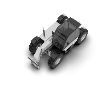 Hasatçı arka planda izole edilmiş. 3d oluşturma