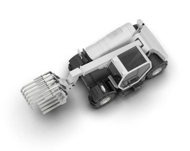 Hasatçı arka planda izole edilmiş. 3d oluşturma