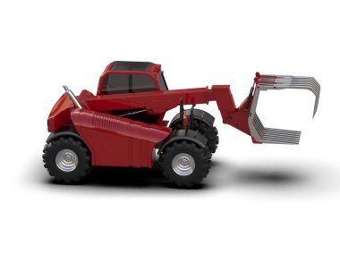 Buldozer arka planda izole edildi. 3d görüntüleme - illüstrasyon
